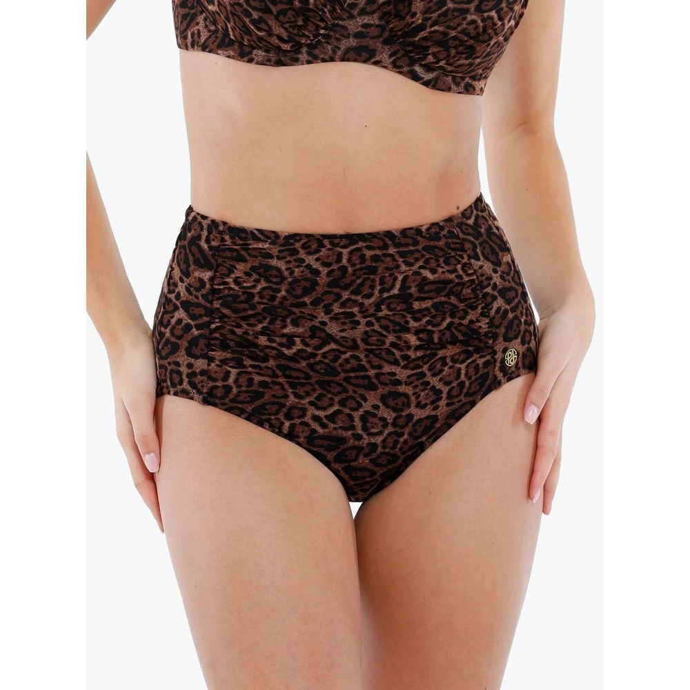NEW Popilush Shapewear Ruched Tummy Control Bikini Brief Leopard Print XL